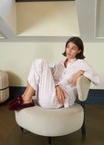 Cintia Fur Slipper with Buckle | Macarena | Burgundy