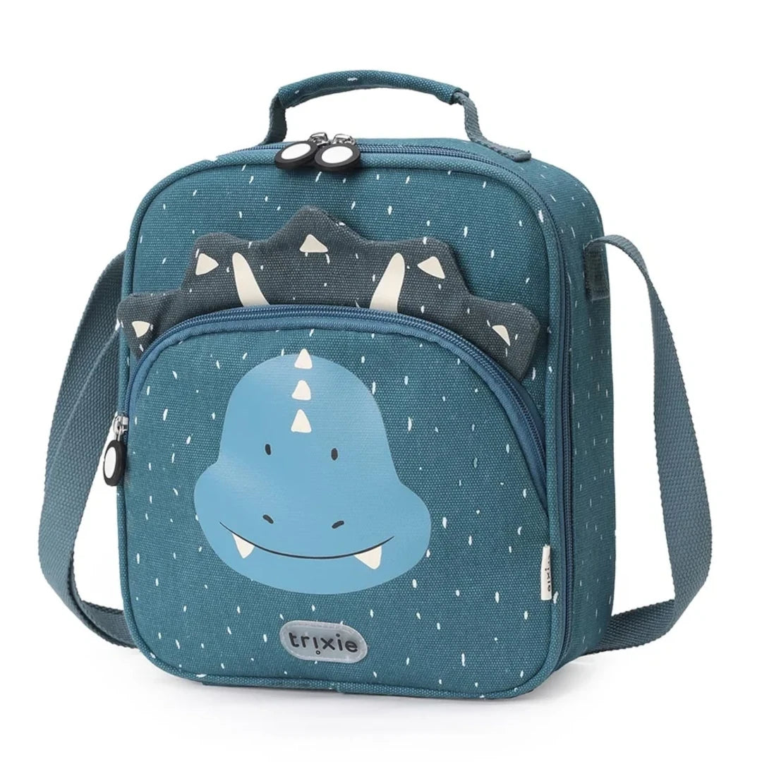 Trixie lancheira com tiracolo triceratops azul