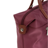 Medium Handbag with Crossbody Strap in Nylon Pop | Hexagona | Aubergine