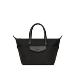 Medium Handbag with Crossbody Strap in Nylon Pop | Hexagona | Total Black