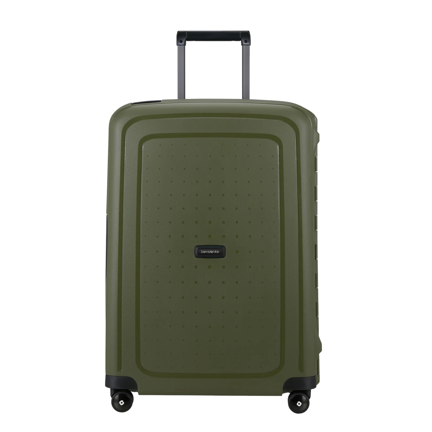Mala Média Samsonite S’Cure Verde com 69cm, TSA e 4 Rodas, em polipropileno.