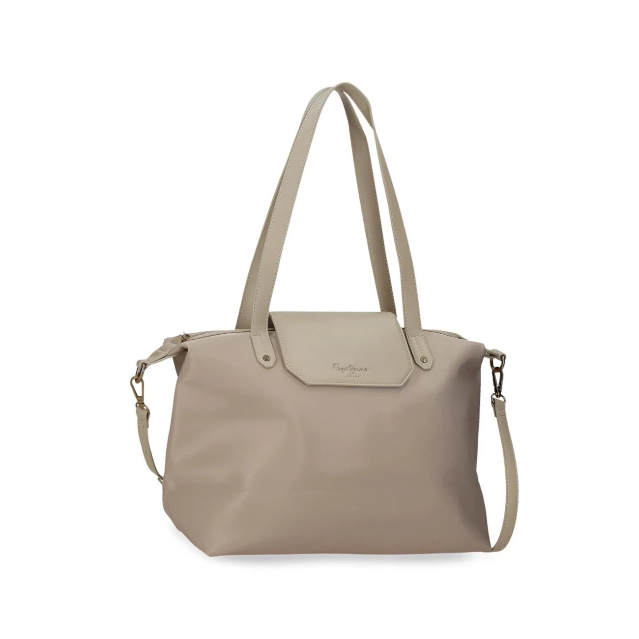 Mala Tote Pepe Jeans Leire Bege Tamanho Médio