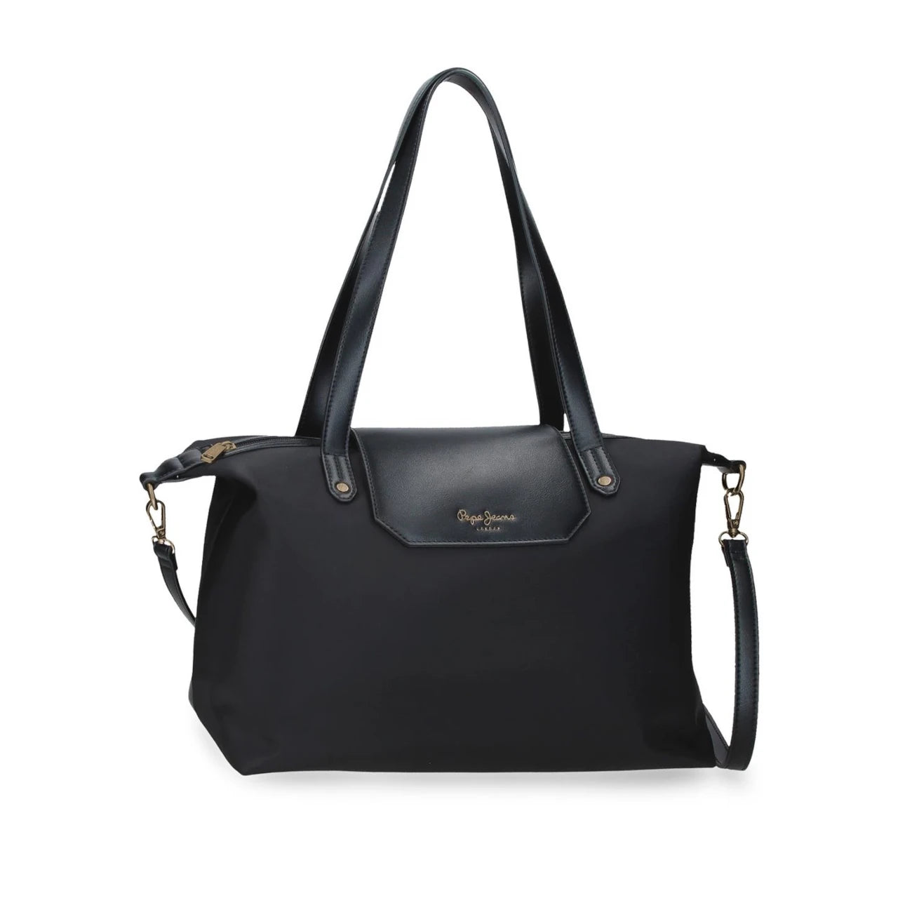 Mala Tote Pepe Jeans Leire Em Preto Tamanho Médio