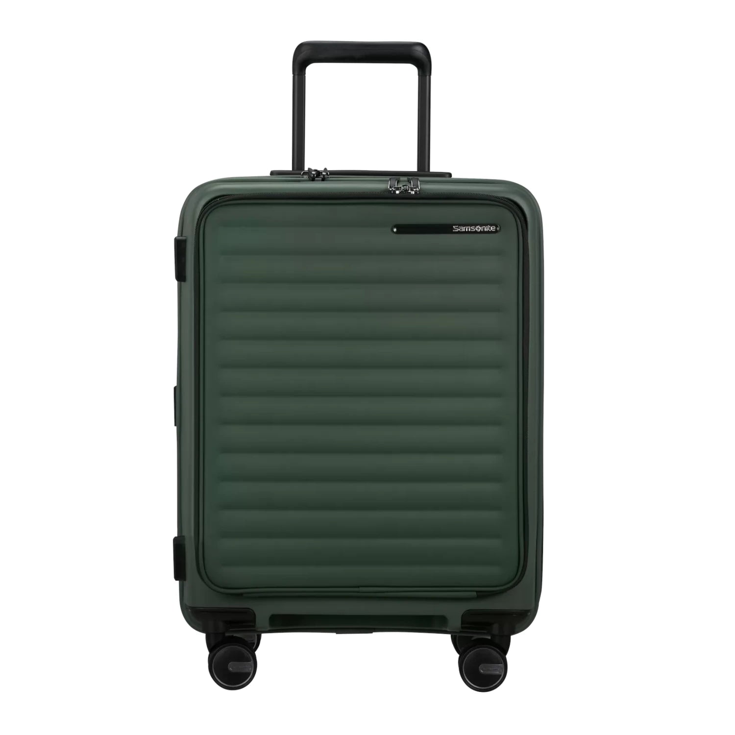 mala-trolley-cabine-portatil-15polegadas-4rodas-restacked-samsonite-frente-verde-oliva