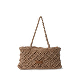 mala de ombro em crochet rose gold da Biba