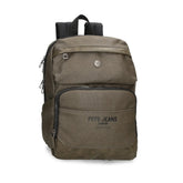 Mochila de portátil com 2 compartimentos em verde da coleção Berwick da Pepe Jeans