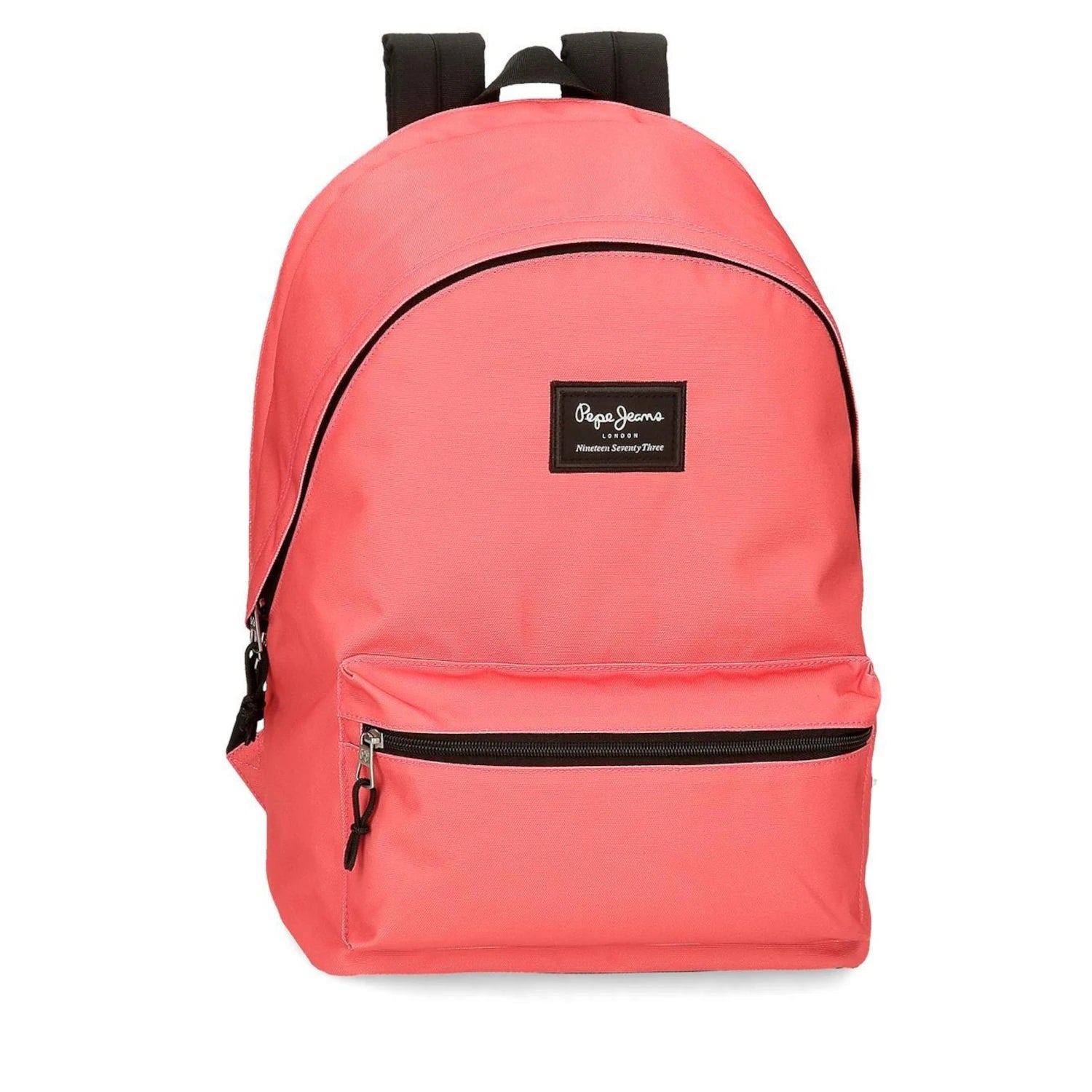 mochila escolar Pepe Jeans Aris Colorful em rosa coral com 2 compartimentos, transporta portátil 15.6"