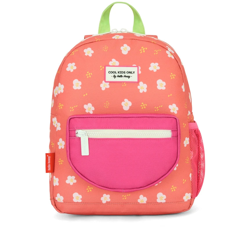 mochila escolar com fecho peachy bloom hello hossy rosa