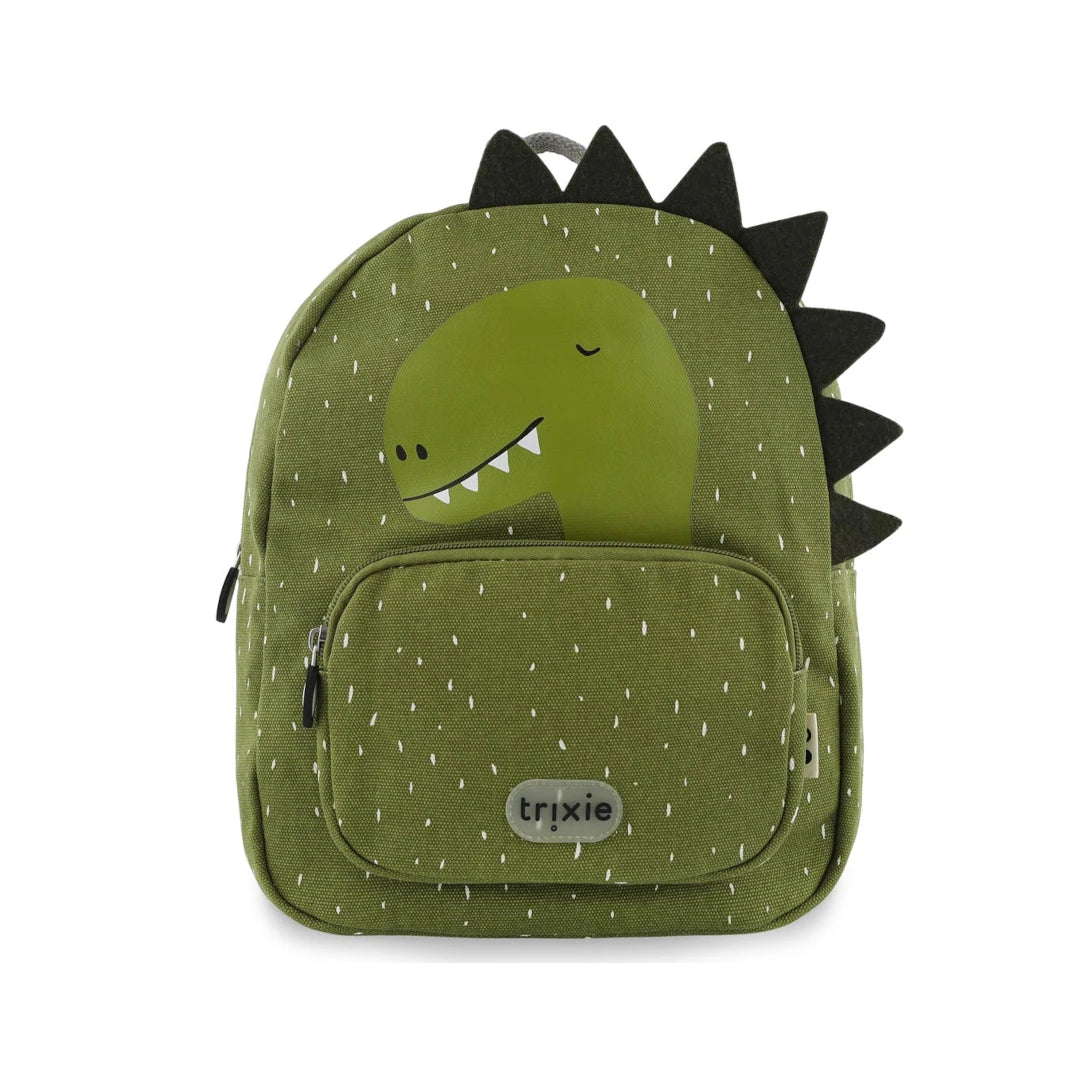 mochila infantil trixie formato dinossauro verde