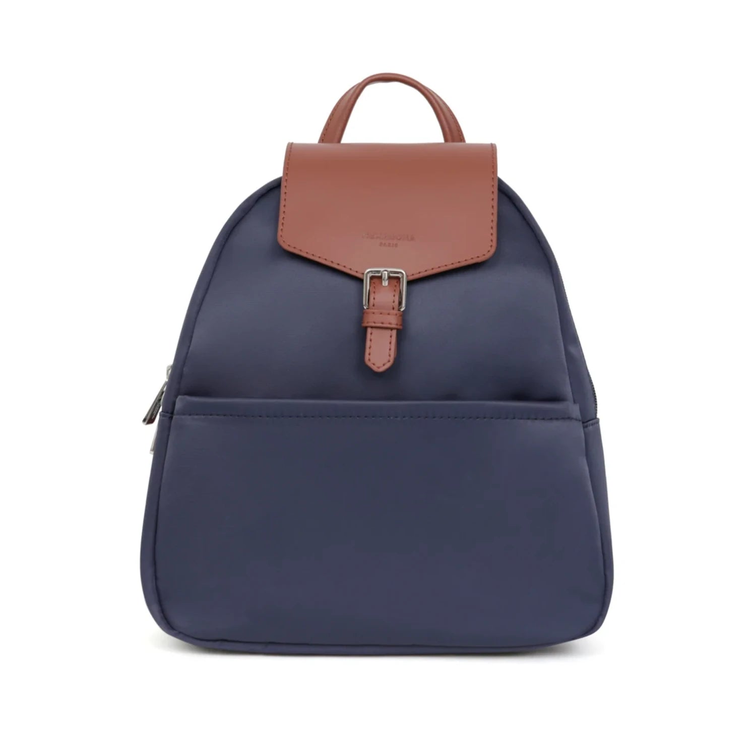 Mochila média azul em nylon e pele da Hexagona