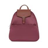 Mochila média beringela em nylon e pele da Hexagona