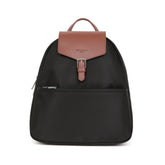 Mochila média preto em nylon e pele da Hexagona