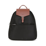 Mochila média preto em nylon e pele da Hexagona