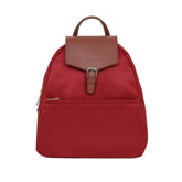Mochila Média com Pala em Nylon Vermelho e Pele da Hexagona
