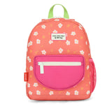 hello hossy mochila infantil epachy bloom em salmão com flores brancas