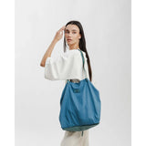Saco de Ombro Tote às Riscas Mansfield | Biba | Turquesa