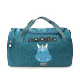 Trixie saco desporto com tiracolo triceratops em azul