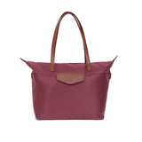 Mala Shopper A4 em Nylon e Pele da Hexagona em Beringela