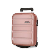 mala underseat rígida em rosa metalizado com mdeidas até 45 x 36 x 20cm