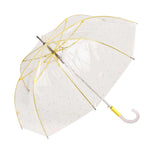 Yellow Star Print Transparent Long Umbrella | Bisetti