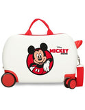 Mickey red   - ABS children's suitcase  4 wheels (2 multi)45cm  red white