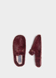 Cintia Fur Slipper with Buckle | Macarena | Burgundy