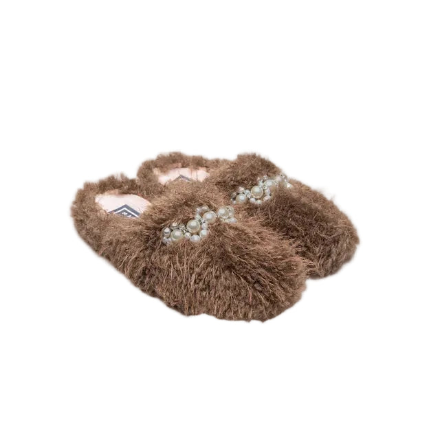 Cardiff Faux Fur Slippers | Macarena | Brown