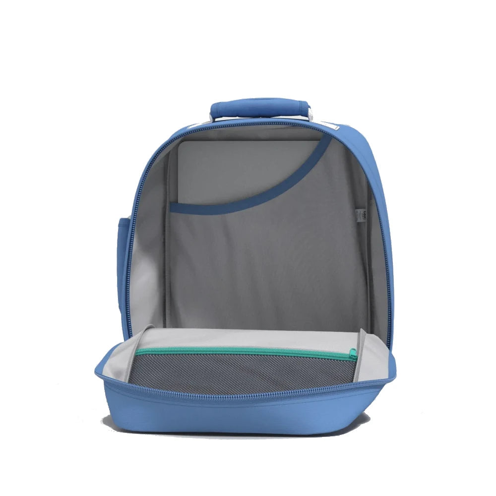Mochila-Classic-28L-aberto-infinity-blue-Cabin-Zero-azul-ceu