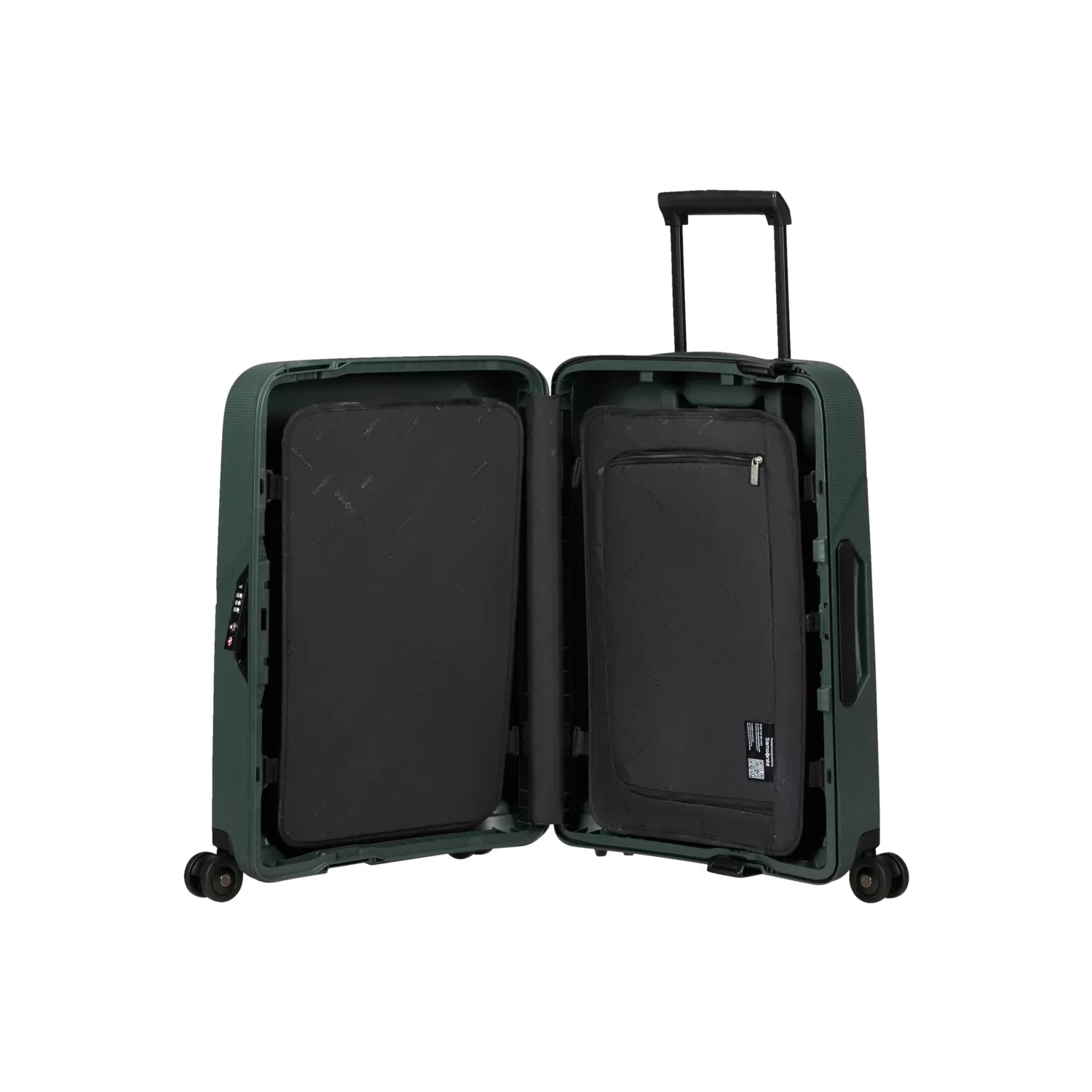 cabin-trolley-55x40x20-hard-side-magnum-eco-forest-green-open