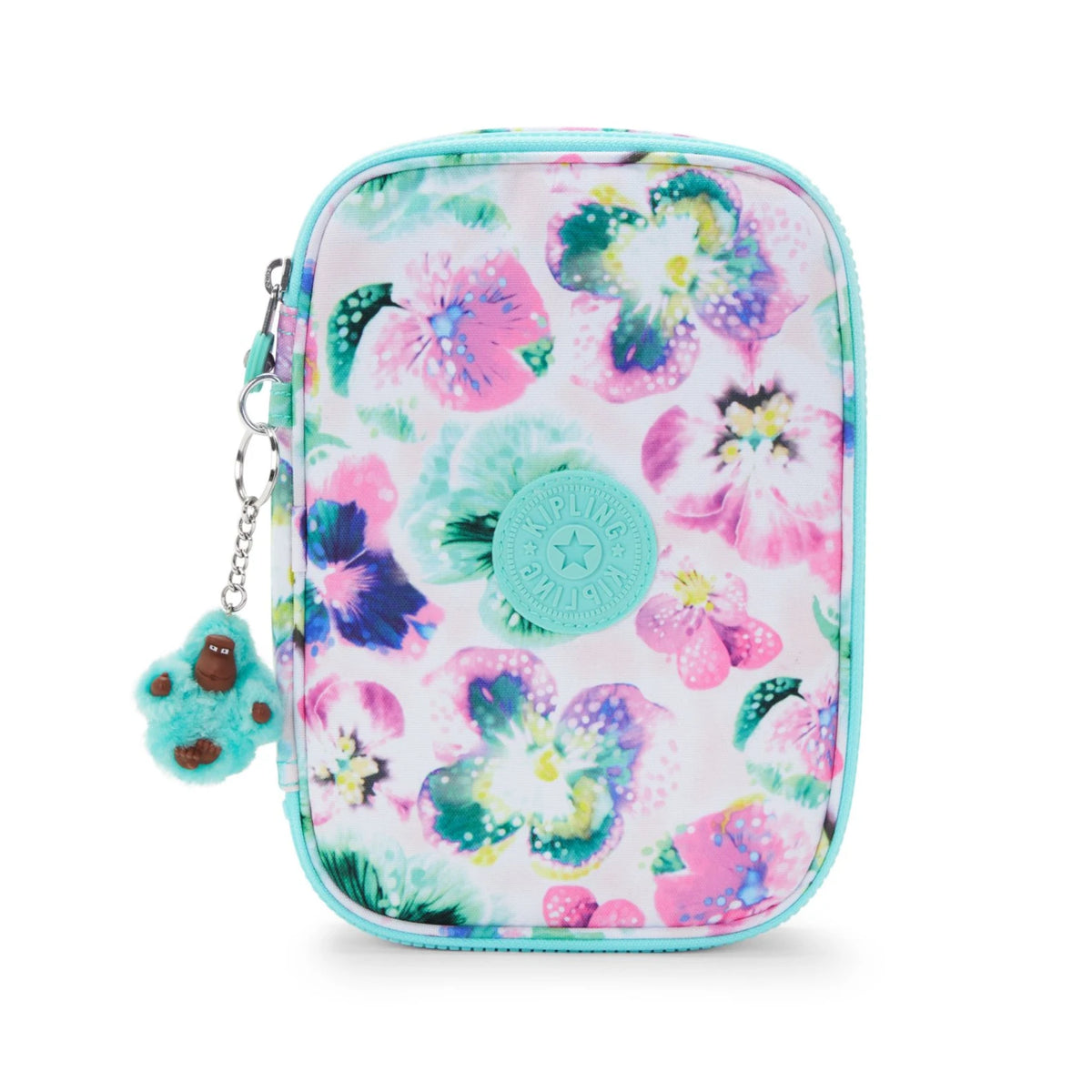 100 Pen Pencil Case - Aqua Blossom - Kipling