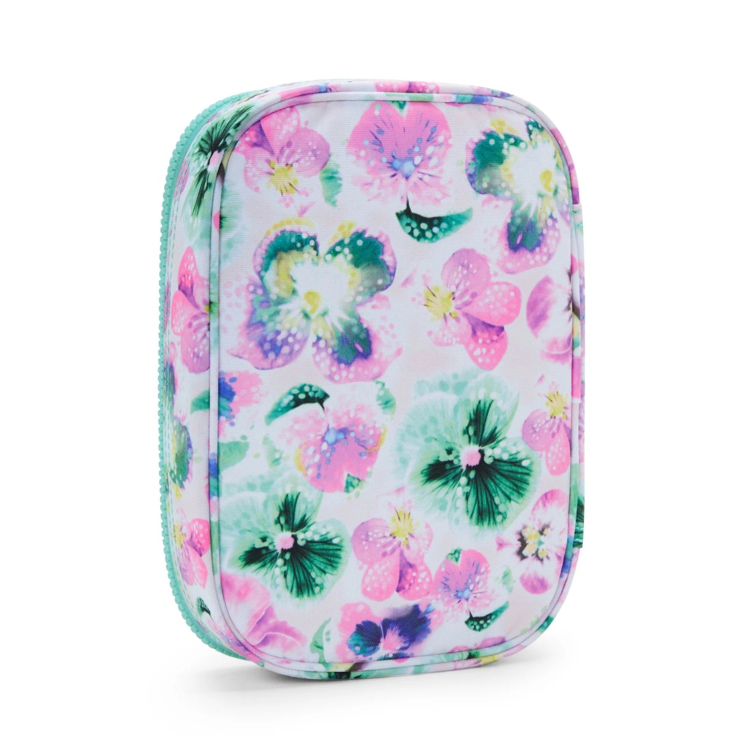 100 Pen Pencil Case - Aqua Blossom - Kipling