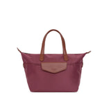 Medium Handbag with Crossbody Strap in Nylon Pop | Hexagona | Aubergine