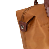 Medium Handbag with Crossbody Strap in Nylon Pop | Hexagona | Camel