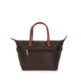 Medium Handbag with Crossbody Strap in Nylon Pop | Hexagona | Brown