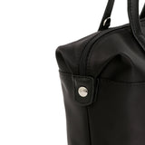 Medium Handbag with Crossbody Strap in Nylon Pop | Hexagona | Total Black