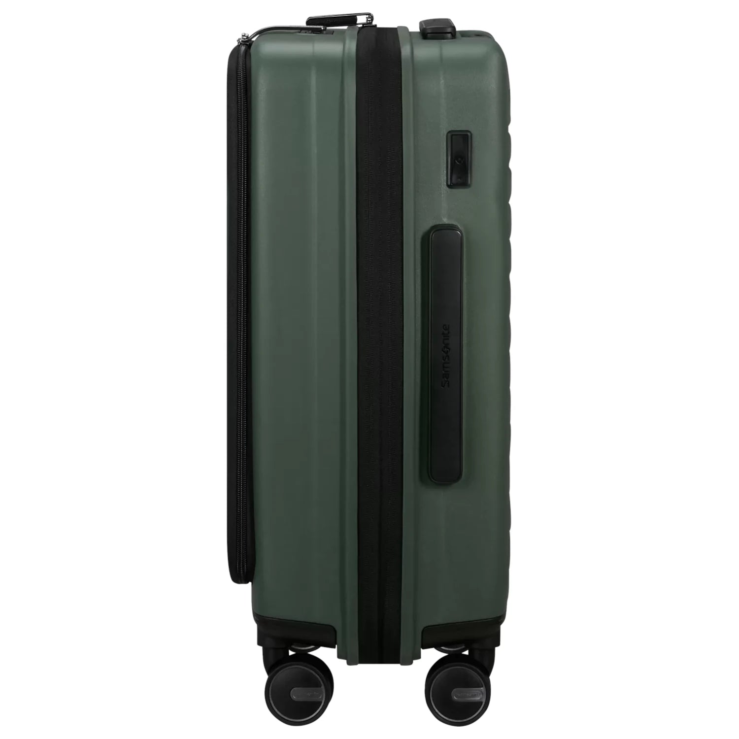 mala-trolley-cabine-portatil-15polegadas-4rodas-restacked-samsonite-lateral-verde-oliva