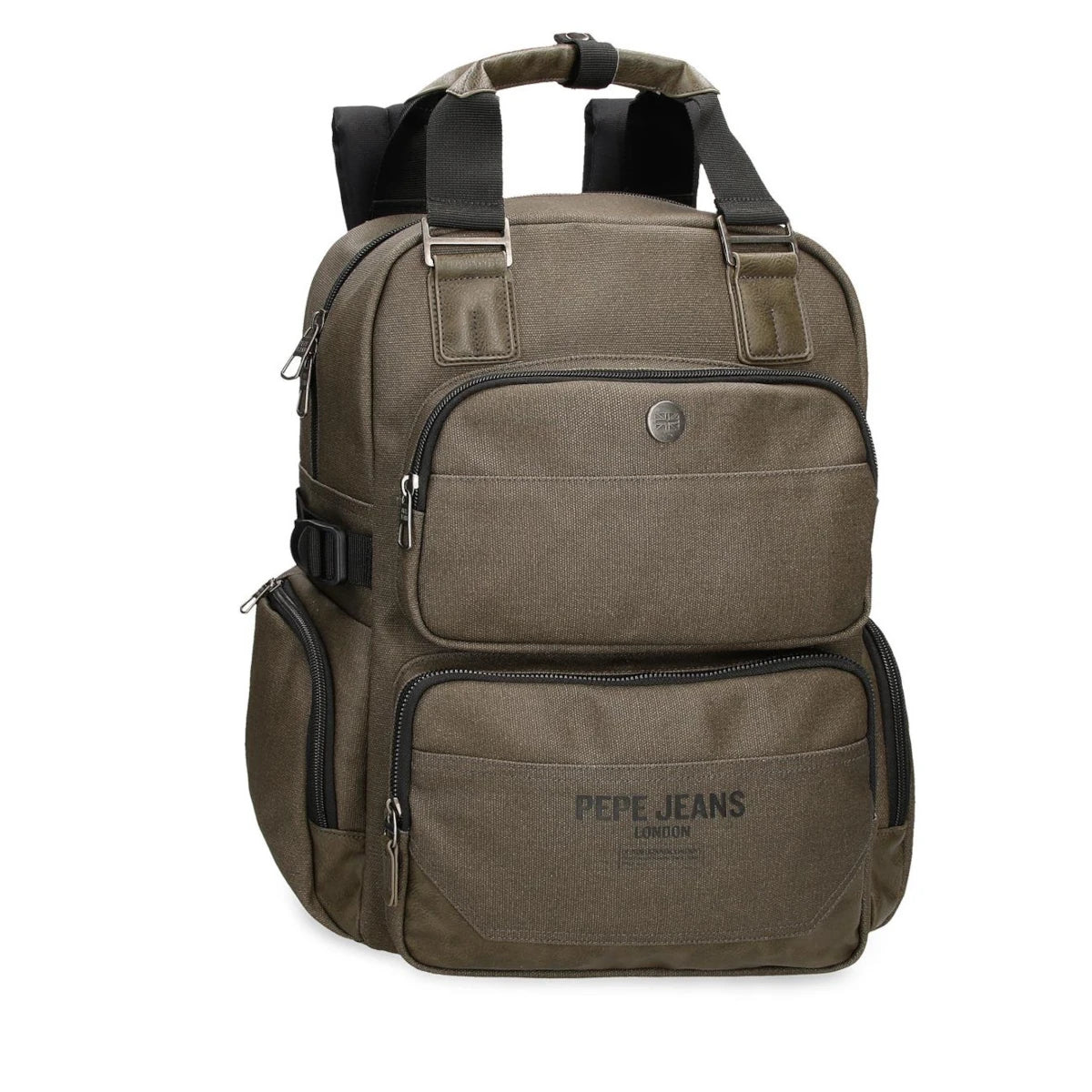 Mochila para portátil 15" com duas pegas de mão em verde Berwick da Pepe Jeans