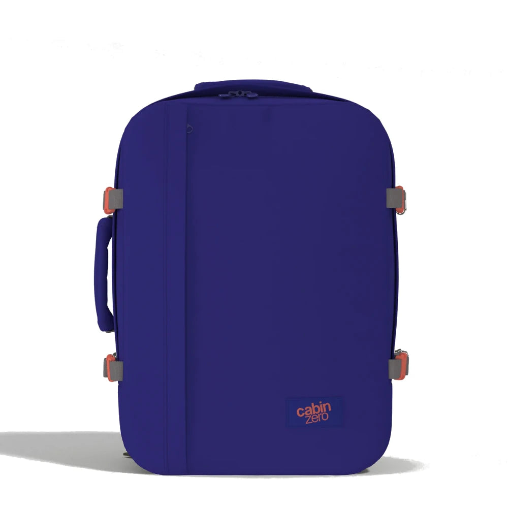 mochila-classic-44L-neptune-blue-CabinZero-frente-roxo