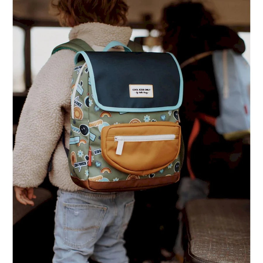 Preschool  Backpack With Flap Smiley Face - Hello Hossy 