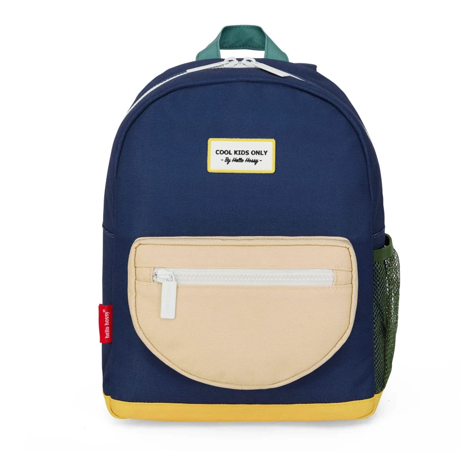 mochila escolar com fecho mini dark blue hello hossy
