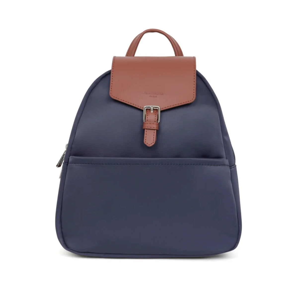 Mochila média azul em nylon e pele da Hexagona