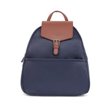 Mochila média azul em nylon e pele da Hexagona