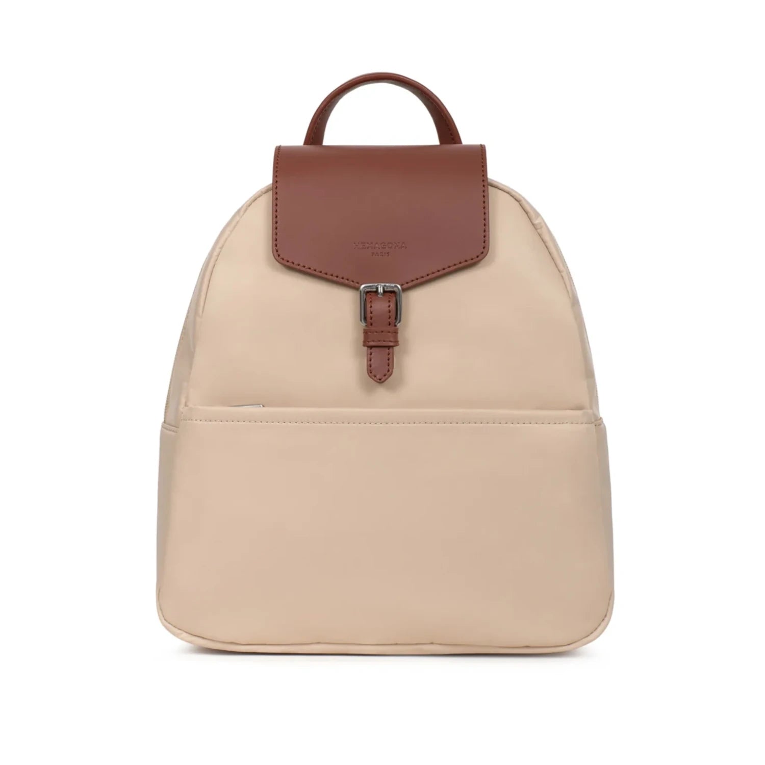 mochila média em nylon e pele da Hexagona
