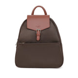 Mochila média castanho em nylon e pele da Hexagona