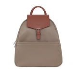 Mochila média taupe em nylon e pele da Hexagona