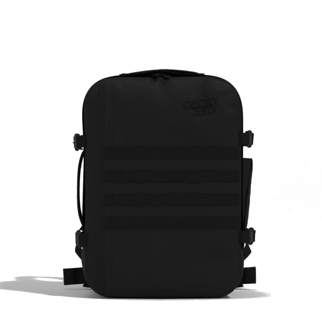 mochila-military-36l-absolute-black-cabinzero-frente-preto
