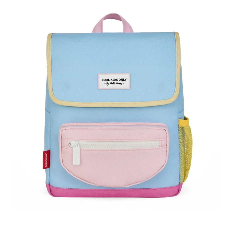 mochila pre escolar com pala sky blue hello hossy