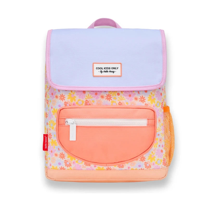 mochila préescolar com pala hello hossy com padrão floral