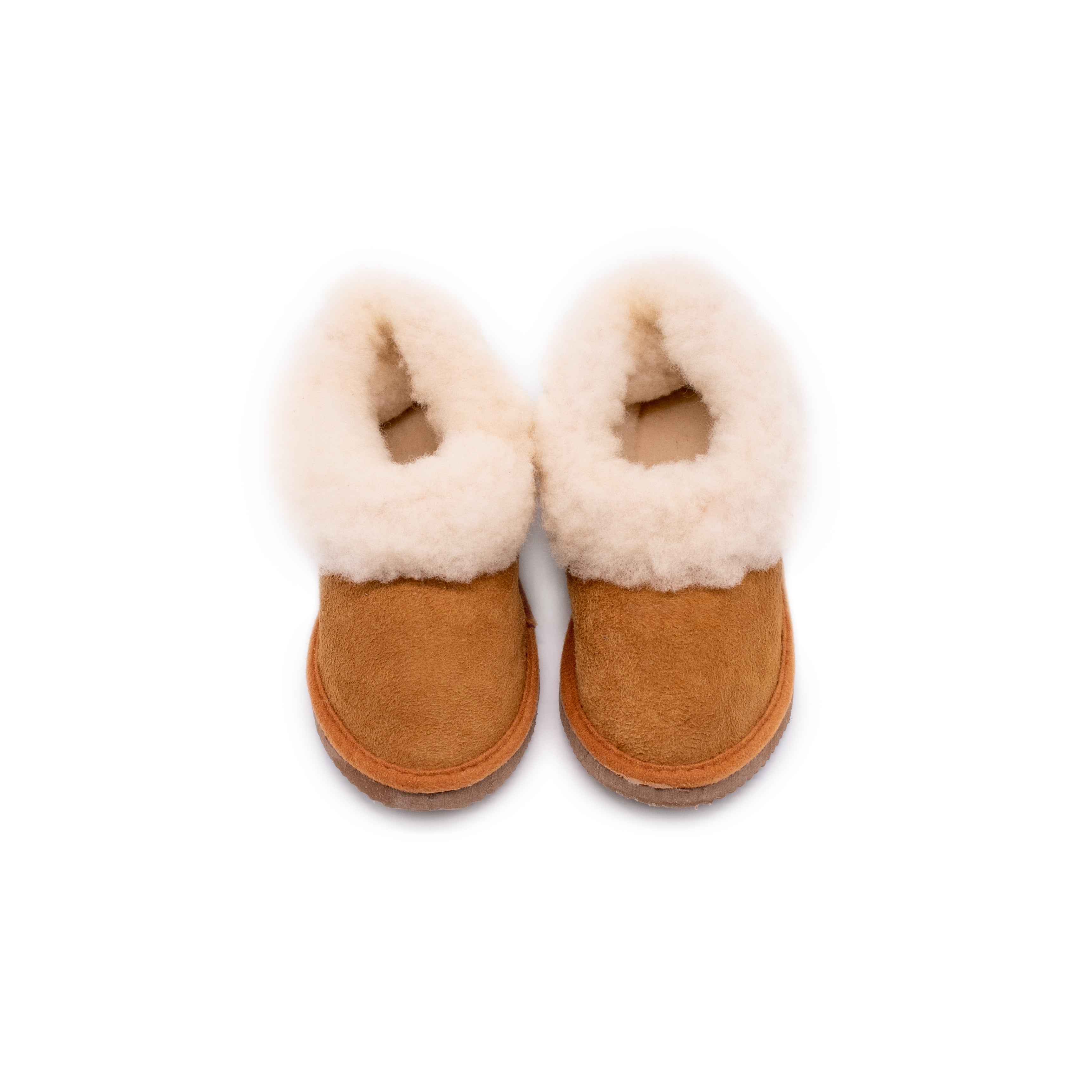 pantufa-pele-borrego-camel-crianca-frente
