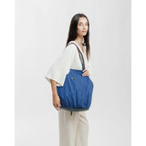 Saco de Ombro Tote às Riscas Mansfield | Biba | Azul Jeans